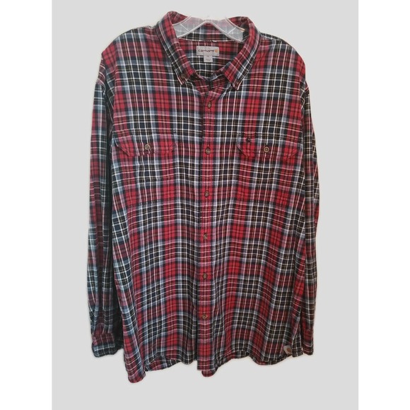 Carhartt Other - Carhartt mens 2xl button down mens plaid cotton shirt